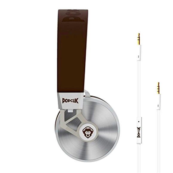 PopClik 2 ONE Headphones Brown Leather Elegance and Soft Spoken Steel… - Picture 2 of 7